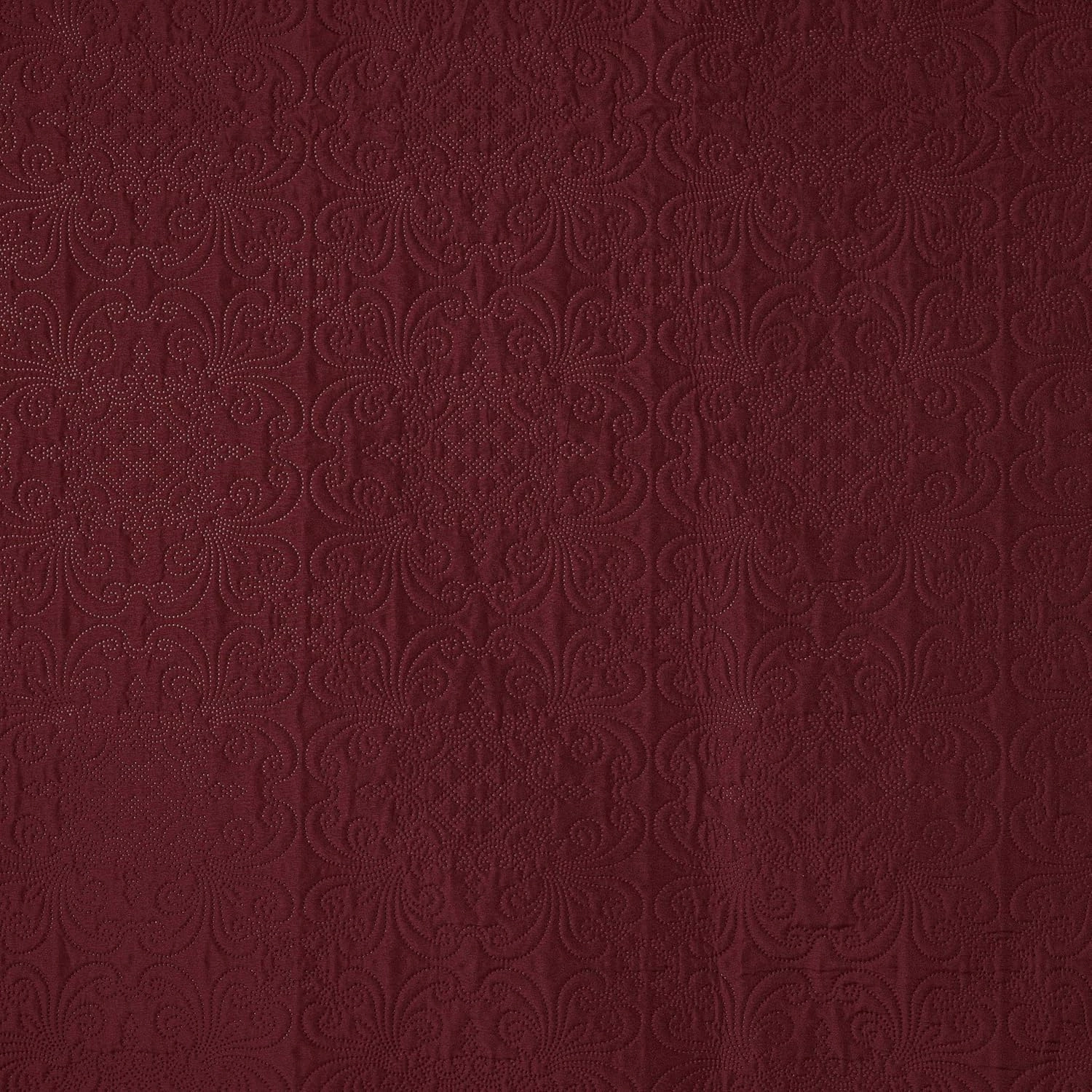 Chezmoi Collection Luca 3-Piece Oversized Bedspread Set, King Size, Burgundy - Summer Quilt Lightweight Microfiber Bedspread 118 x 106 - Floral Medallion Pattern Coverlet for All Season
