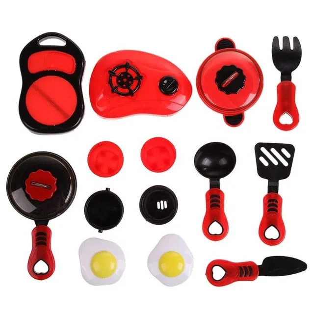 Children's Plastic Kitchen Pretend Cooking Toy Set