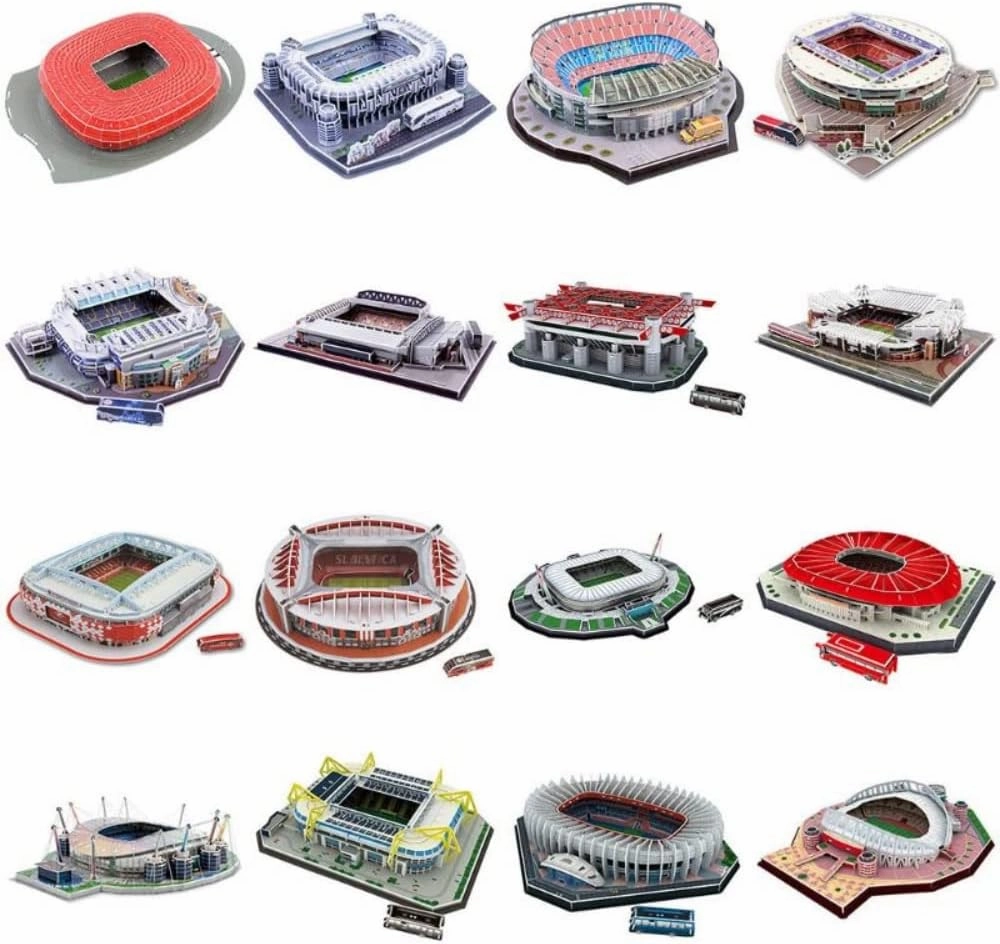 Classic Football Stadium Puzzle,3D Puzzle Soccer Club Venues,3D Paper Model Building Puzzle Kit, Soccer Stadium Souvenir Gift,Handmade Puzzle Ornaments，Cardboard Model (Signal Iduna Park)