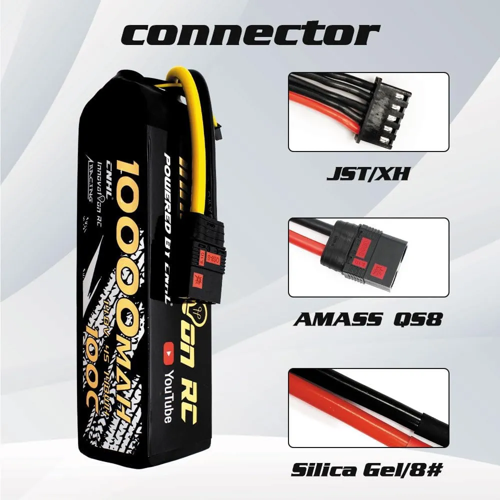 CNHL 10000mAh 4s Lipo Battery 100C 14.8V Soft Case with QS8 Connector Compatible with RC Car Truck Tank Boat Racing Models(2 Packs)