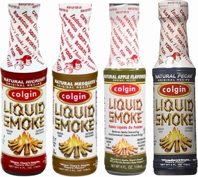 Colgin Liquid Smoke Bundle – Hickory, Mesquite, Apple, & Pecan Flavors (4 oz each) for Home Cooks and BBQ Enthusiasts | Assorted Organic Liquid Smoke for Cooking, Grilling, & Marinades (4 pack)