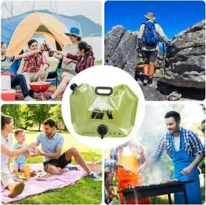 Collapsible Water Storage Carrier - 1.9 Gallon Portable Water Container with Spigot,Camping Water Bag for Outdoors Hiking Backpack Survival Kit (2PCS)