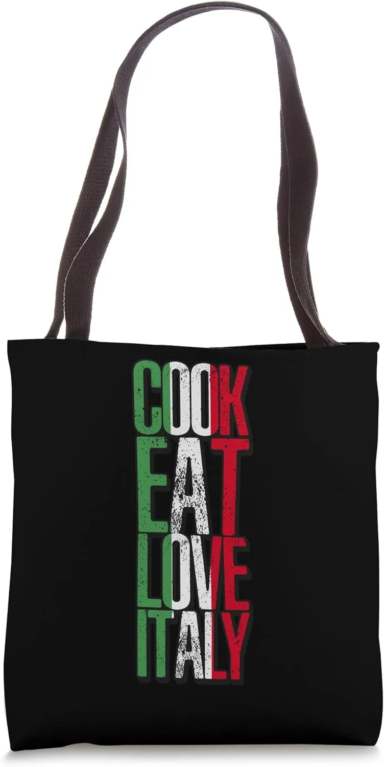 Cook Eat Love Italy Enthusiastic Cuisine Tote Bag