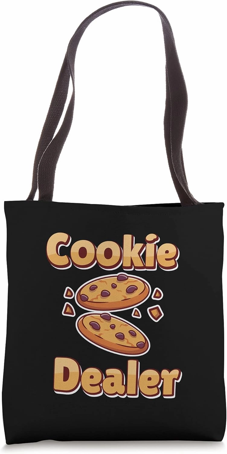 Cookie Dealer Chocolate Chips Dip Milk Baking Cookies Pastry Tote Bag