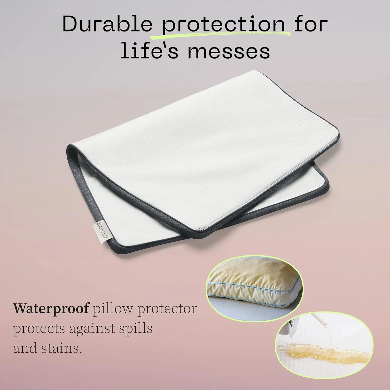 Coop Home Goods Ultra-Tech Pillow Protector for Memory Foam Pillows, Waterproof, Pack of 2 Queen Size Pillow Covers, Oeko-Tex Certified, Breathable, Zippered Covers, Machine Washable