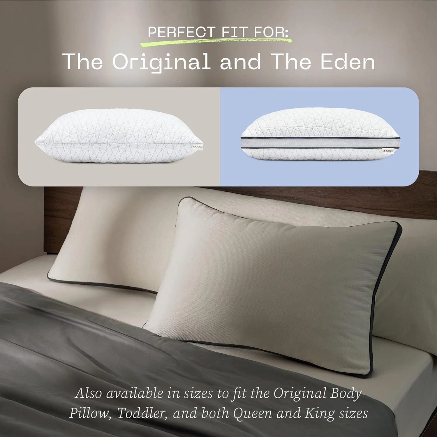 Coop Home Goods Ultra-Tech Pillow Protector for Memory Foam Pillows, Waterproof, Pack of 2 Queen Size Pillow Covers, Oeko-Tex Certified, Breathable, Zippered Covers, Machine Washable