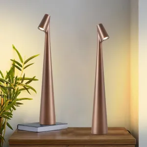 Cordless Small Table Lamps Set of 2,3 Levels Brightness Portable Desk Lamp,Rechargeable Battery Lights for Outdoor, Restaurant, Bedside, Baby Night Light,Gifts(Brown)