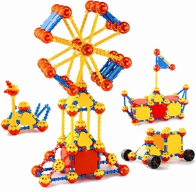 cossy STEM Learning Toy Engineering Construction Building Toys 198 Pieces Kids Educational Toy for Boys and Girls Ages 3 4 5 6 7 8 9 Year Old (198 Pcs)