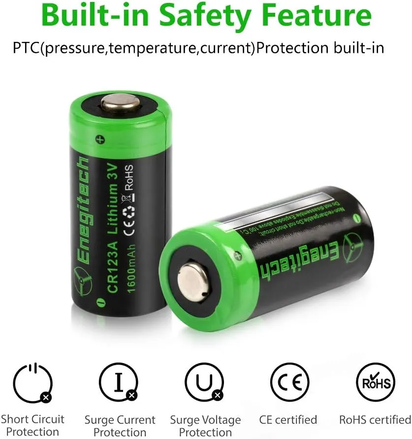 CR123A 3V Lithium Battery, 123 3 Volt Lithium Battery, for Home Security Alarm System Sensor Doorlock Smok Carbon Monoxide Alarm Non-Rechargeable (CR123A 12 Pack)