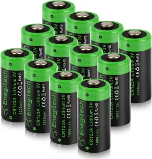 CR123A 3V Lithium Battery, 123 3 Volt Lithium Battery, for Home Security Alarm System Sensor Doorlock Smok Carbon Monoxide Alarm Non-Rechargeable (CR123A 12 Pack)
