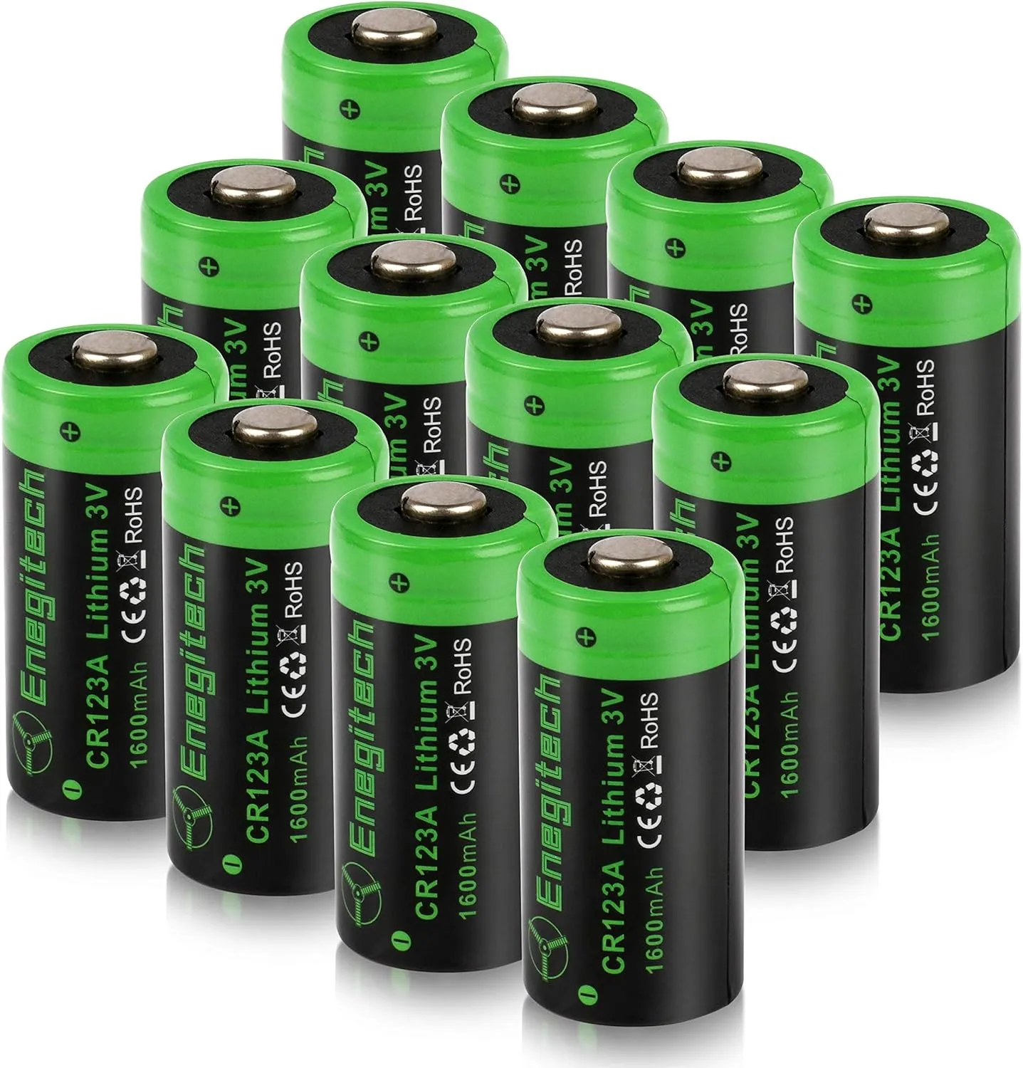 CR123A 3V Lithium Battery, 123 3 Volt Lithium Battery, for Home Security Alarm System Sensor Doorlock Smok Carbon Monoxide Alarm Non-Rechargeable (CR123A 12 Pack)