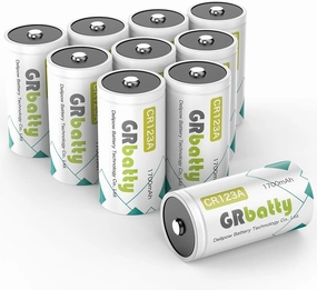 CR123A 3V Lithium Battery, 1700mAh 3 Volt with High Capacity, Smoke Detector Carbon Monoxide Combo 8 Year Battery, for Home Safety Security Devices(Non Rechargeable)(10Count)