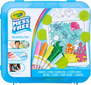 Crayola Color Wonder Mess Free Coloring Activity Set (30  Pcs), with Markers, Stamps, and Stickers, Gift for Toddlers, 3 