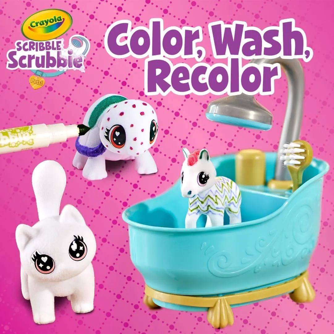 Crayola Scribble Scrubbie Pets Mega Set (25  pcs), Reusable Pet Care Toy, Toys for Girls & Boys, Gift for Kids, Ages 3, 4, 5