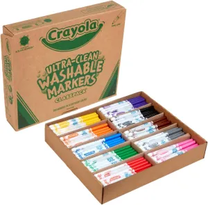 Crayola Ultra Clean Washable Markers Classpack (200 Count), Bulk Markers for Classrooms, School Supplies for Kids, 10 Colors