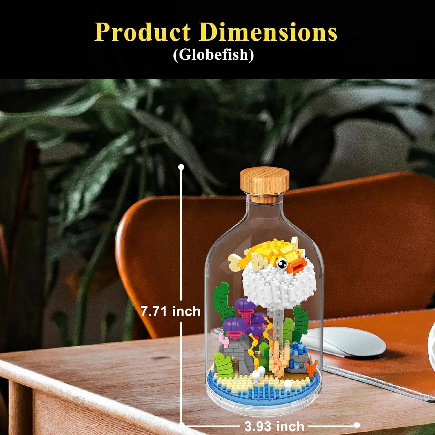 Creative Pufferfish Toy Building Set,Adult Mini Animal Friend Set,Party Favors Gift for Kids,Animal Lover Office Home Decor Fishes Building Block,New Year Easter Birthday Gift for Boys Girls