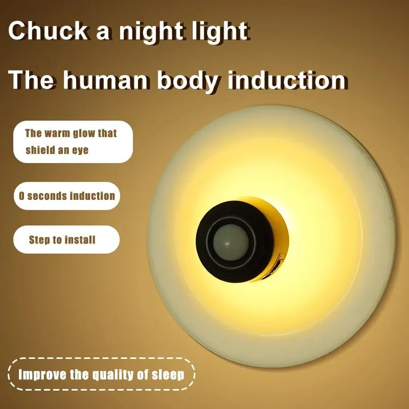 Creative Rechargeable Induction Sucker Night Light - Adjustable Infrared Sensor LED Night Light Light Bulb