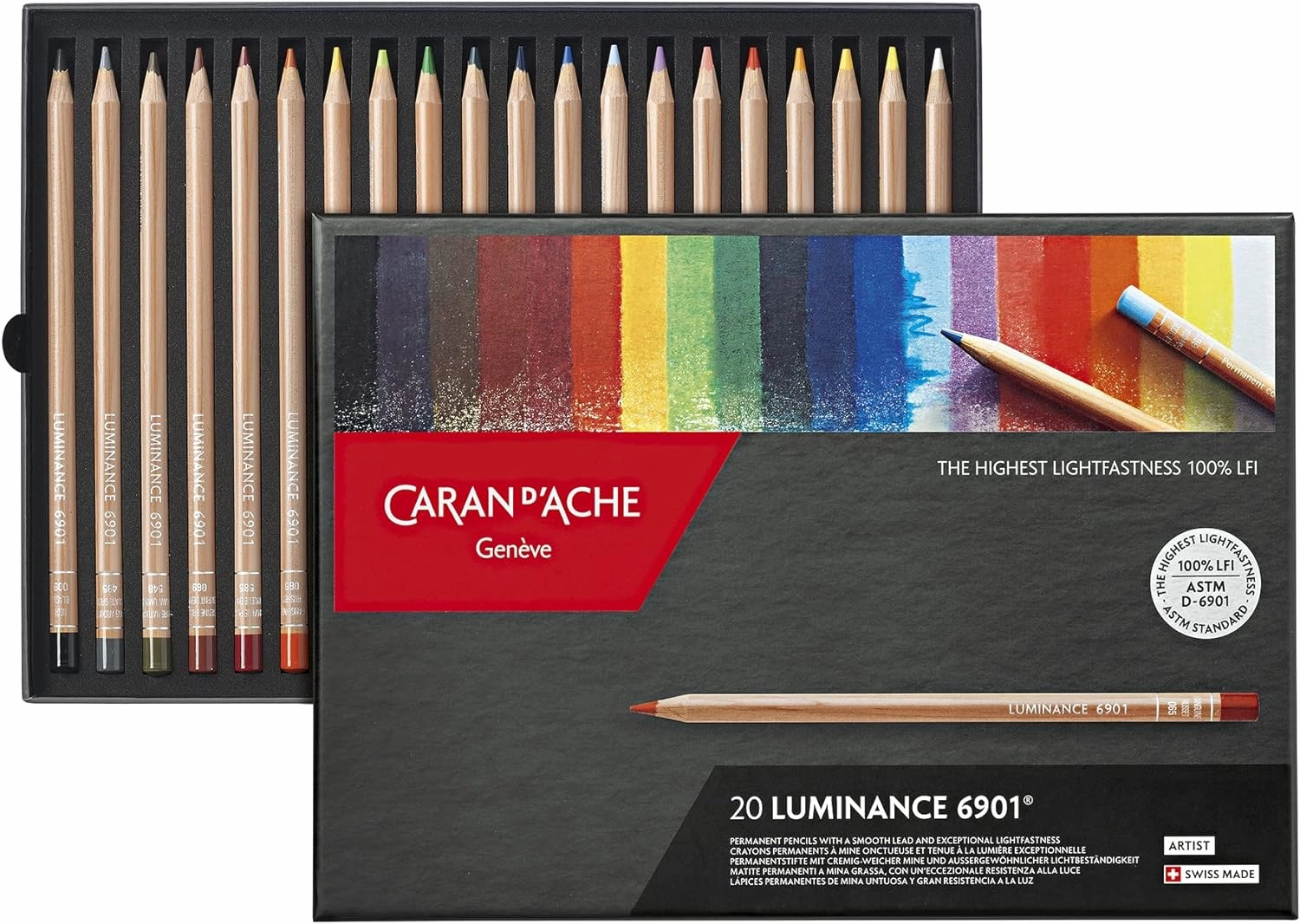 CREATIVE ART MATERIALS Caran D'ache Luminance Colored Pencil Set of 20 (6901.720)