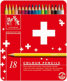 CREATIVE ART MATERIALS Swisscolor Pencils Metal Box, Set of 18 (1285.718)