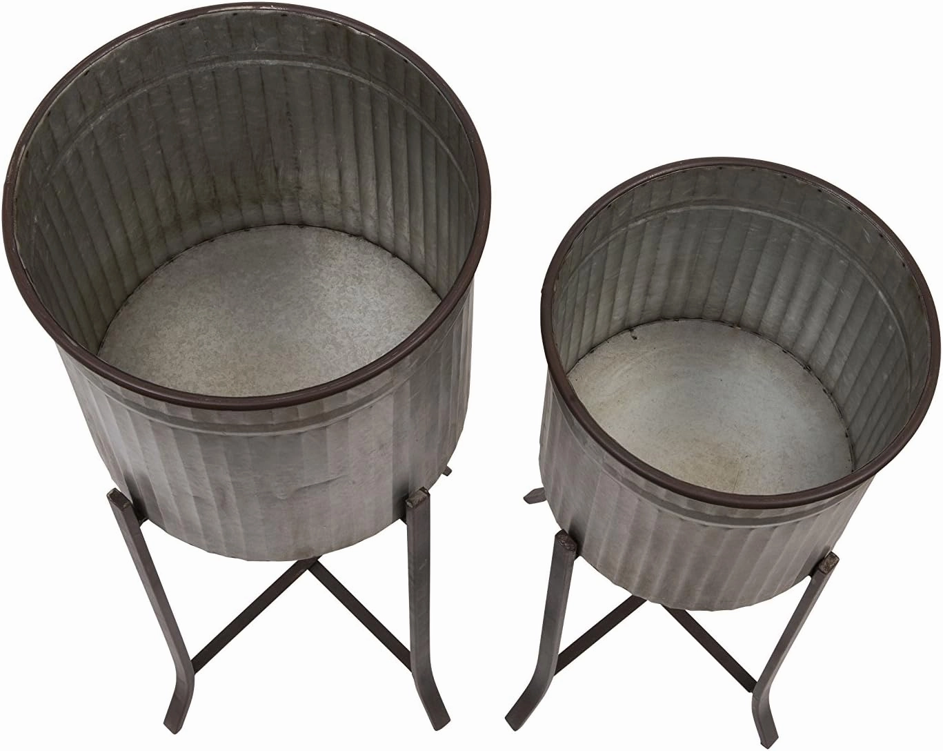 Creative Co-Op Set of 2 Iron Planters on Stands