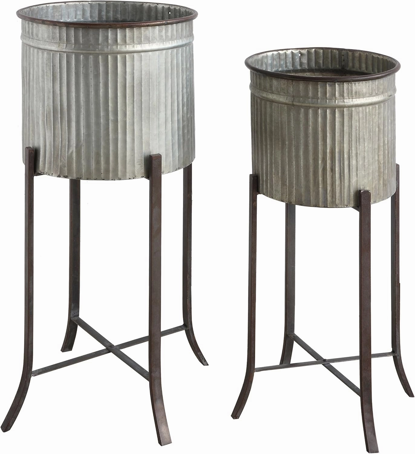Creative Co-Op Set of 2 Iron Planters on Stands