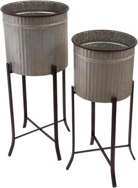 Creative Co-Op Set of 2 Iron Planters on Stands
