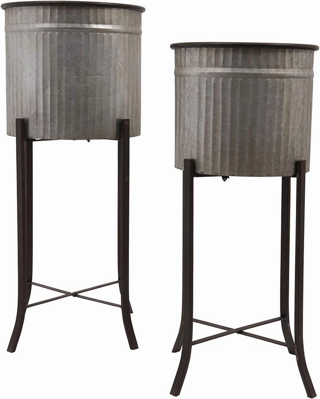 Creative Co-Op Set of 2 Iron Planters on Stands