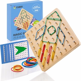 CUBIDI® Wooden Geoboards with Rubber Bands | Montessori Toys for 4  Year Old Kids | Geo Boards for Classroom | Stem Toys | Educational SND Improve Creativity