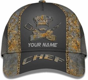 Custom Chef Baseball Cap, Personalized Cooking Hat with Name,Chef Cap,3D Chef Hat for Men Women,Chef Gifts for Birthday