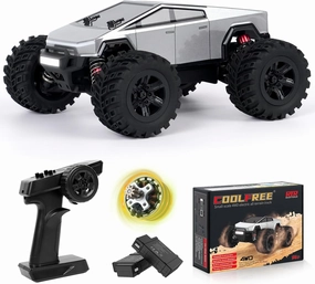 Cyber Monster Truck 1/20 Scale Brushless RC Cars for Adults,Fast Hobby RC Truck 4x4 Off-Road,Electric 4WD 45 Kph RC Buggy,Remote Control Trucks, All Terrain RTR Toy Vehicle,2 Lipo Batteries,JT20W