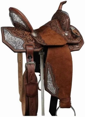 D&L SADDLERY Horse Saddles Western Barrel Racing Wooden Tree Handmade Leather Comfort for Horses Trail Equestrian Tooled Carved Horse Saddle Riding Size: 10-18 inches Seat, EA01
