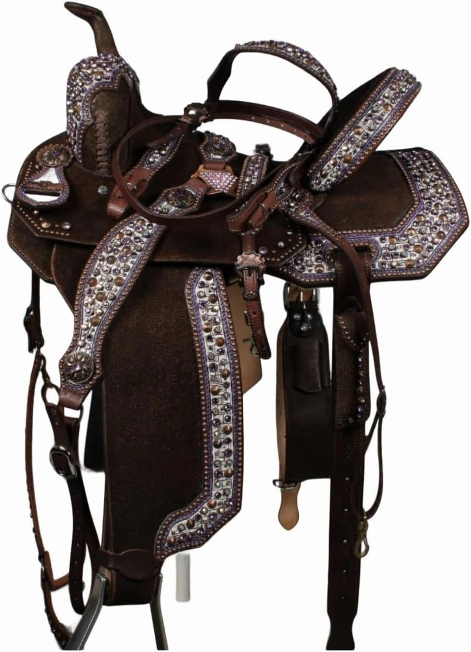 D&L SADDLERY Horse Saddles Western Barrel Racing Wooden Tree Handmade Leather Comfort for Horses Trail Equestrian Tooled Carved Horse Saddle Riding Size: 10-18 inches Seat, EA05