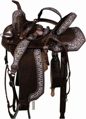 D&L SADDLERY Horse Saddles Western Barrel Racing Wooden Tree Handmade Leather Comfort for Horses Trail Equestrian Tooled Carved Horse Saddle Riding Size: 10-18 inches Seat, EA05