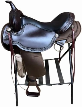 D&L Saddlery Western Barrel Racing Horse Saddles Trail Equestrian Horse Saddle Classic Quality Premium Leather Comfort for Horse Riding Size:10-18 inches Seat Available BRL08