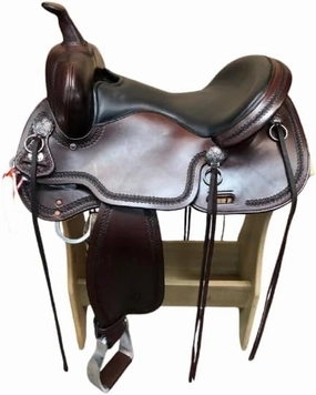 D&L Saddlery Western Barrel Racing Horse Saddles Trail Equestrian Horse Saddle Classic Quality Premium Leather Comfort for Horse Riding Size:10-18 inches Seat Available BRL14