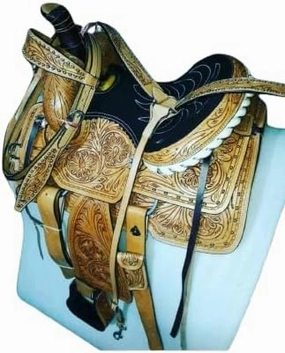 D&L Saddlery Western Barrel Racing Horse Saddles Trail Equestrian Horse Saddle Classic Quality Premium Leather Comfort for Horse Riding Size:10-18 inches Seat Available BRL34