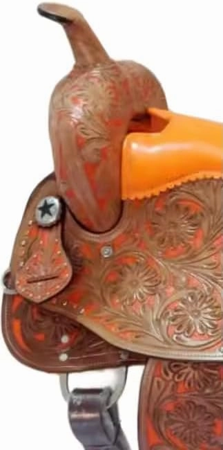 D&L SADDLERY Western Barrel Racing Horse Saddles Trail Equestrian Horse Saddle Classic Quality Premium Leather Comfort for Horse Riding Size:10-18 inches Seat Available, JH02