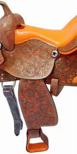 D&L SADDLERY Western Barrel Racing Horse Saddles Trail Equestrian Horse Saddle Classic Quality Premium Leather Comfort for Horse Riding Size:10-18 inches Seat Available, JH02