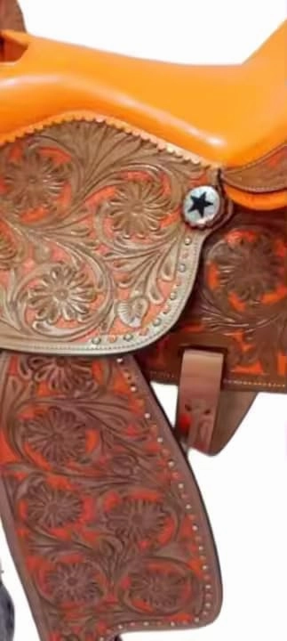 D&L SADDLERY Western Barrel Racing Horse Saddles Trail Equestrian Horse Saddle Classic Quality Premium Leather Comfort for Horse Riding Size:10-18 inches Seat Available, JH02