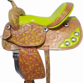 D&L SADDLERY Western Barrel Racing Horse Saddles Trail Equestrian Horse Saddle Classic Quality Premium Leather Comfort for Horse Riding Size:10-18 inches Seat Available, JH05