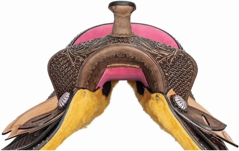 D&L SADDLERY Western Barrel Racing Horse Saddles Trail Equestrian Horse Saddle Classic Quality Premium Leather Comfort for Horse Riding Size:10-18 inches Seat Available, JH08