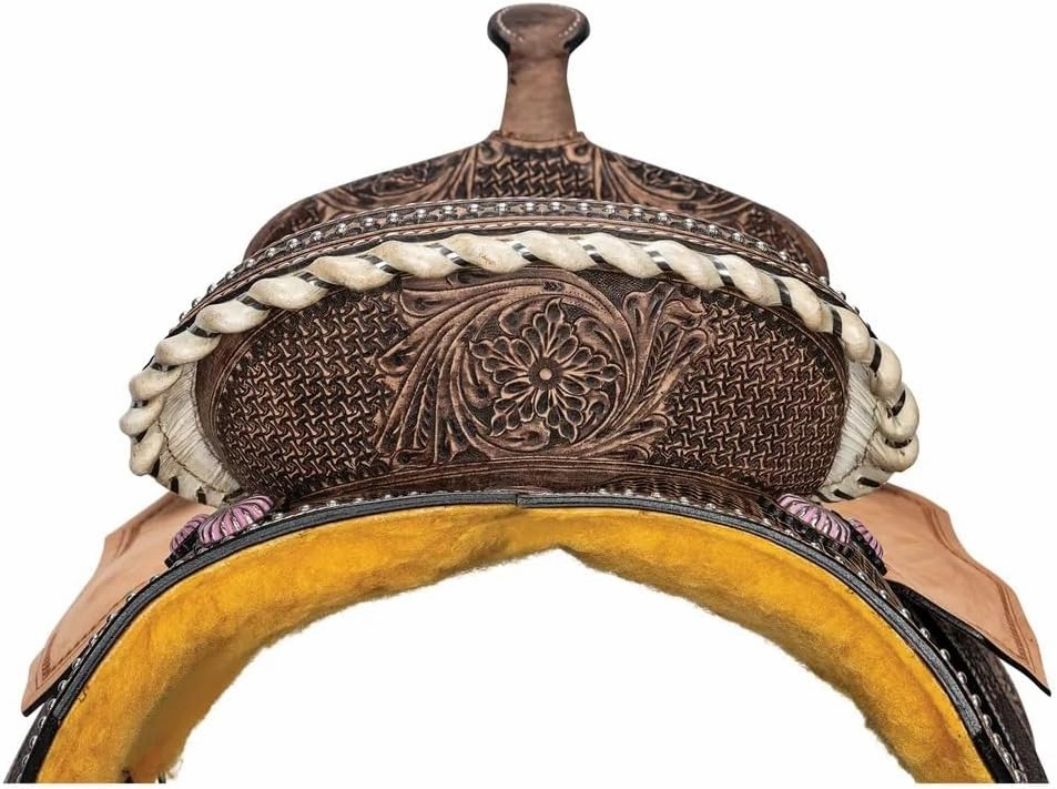 D&L SADDLERY Western Barrel Racing Horse Saddles Trail Equestrian Horse Saddle Classic Quality Premium Leather Comfort for Horse Riding Size:10-18 inches Seat Available, JH08