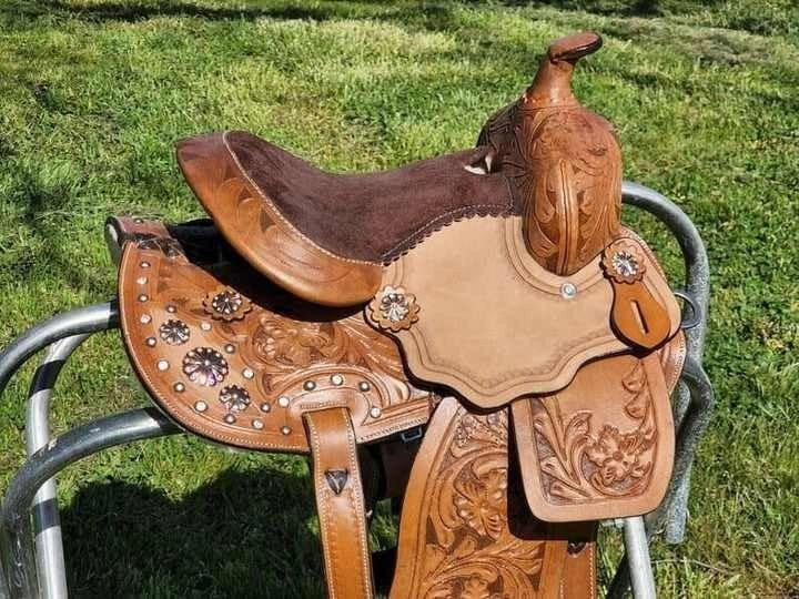 D&L SADDLERY Western Barrel Racing Horse Saddles Trail Equestrian Horse Saddle Classic Quality Premium Leather Comfort for Horse Riding Size:10-18 inches Seat Available, JH09