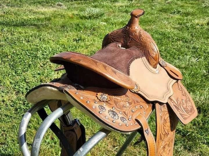 D&L SADDLERY Western Barrel Racing Horse Saddles Trail Equestrian Horse Saddle Classic Quality Premium Leather Comfort for Horse Riding Size:10-18 inches Seat Available, JH09