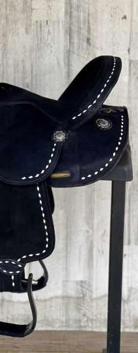 D&L SADDLERY Western Barrel Racing Wooden Tree Horse Saddles Handmade Leather Comfort for Horses Trail Equestrian Tooled Carved Horse Saddle Riding Size: 10-18 inches Seat, ER09