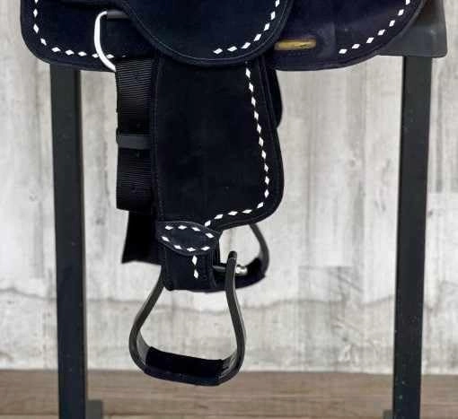 D&L SADDLERY Western Barrel Racing Wooden Tree Horse Saddles Handmade Leather Comfort for Horses Trail Equestrian Tooled Carved Horse Saddle Riding Size: 10-18 inches Seat, ER09