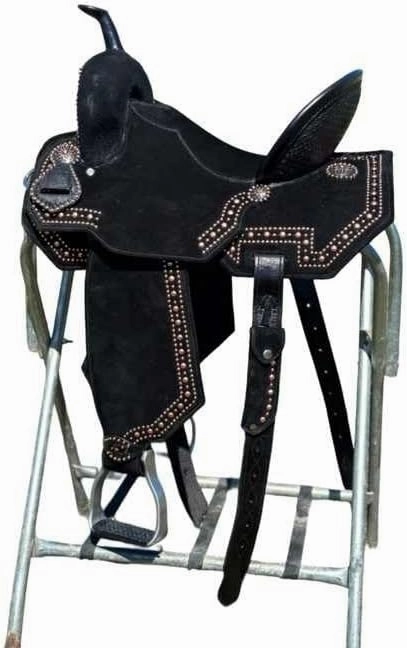 D&L SADDLERY Western Barrel Racing Wooden Tree Horse Saddles Handmade Leather Comfort for Horses Trail Equestrian Tooled Carved Horse Saddle Riding Size: 10-18 inches Seat, EW17