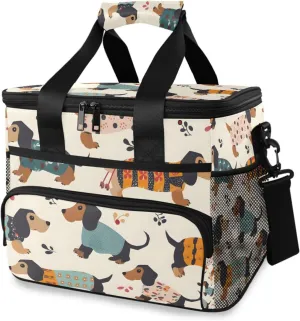 Dachshund Dog Pet Cooler Bag Insulated Cooler Soft Sided Cooler 24 Can Portable Picnic Bag Large Leakproof Lunch Bag Box for Beach Grocery Camping Travel Car Men Women
