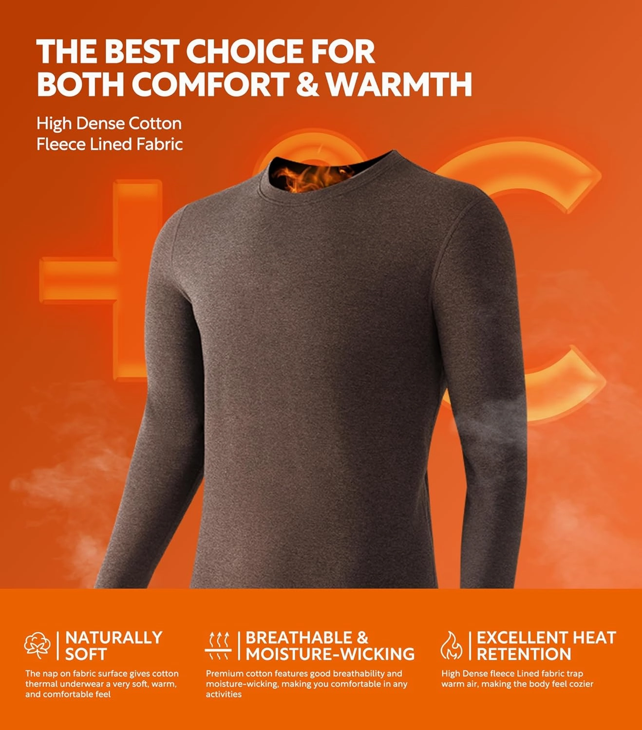 DAVID ARCHY Men’s Lightweight Thermal Underwear - Breathable Comfort for Cool Weather, Ideal for Active Use