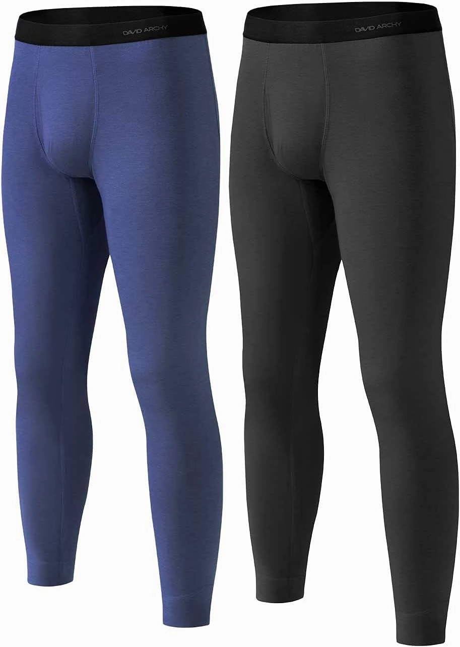 DAVID ARCHY Men's Thermal Underwear Set Winter Warm Base Layers Thermal Top and Bottoms Long Johns Set